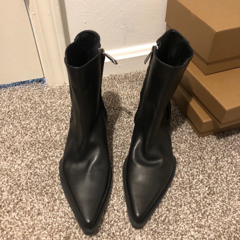Zara Leather ankle boots 36.5 (NWOT)